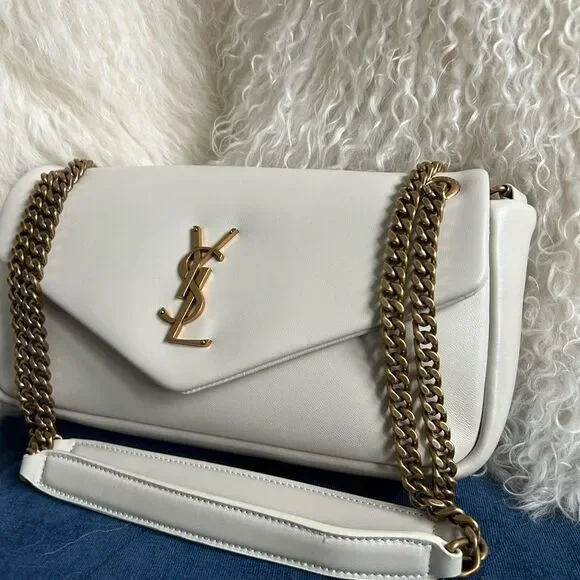 Yves Saint Laurent White Leather Chain Bag - Picture 3 of 10